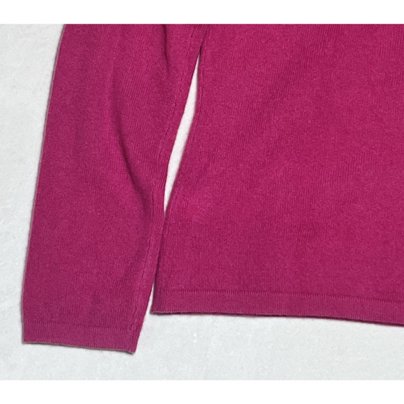Apt 9 Cashmere Sweater Women Medium Pink Fuchsia Turtleneck Classic Luxe Cozy - Picture 6 of 11